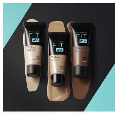 Maquillaje Fluido Mate Fit Me + Poreless 30 ml - Tinte: 120 Rosa Beige