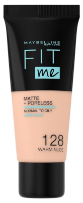 Maquillaje Fluido Mate Fit Me + Poreless 30 ml - Tinte: 128 Beige dorado