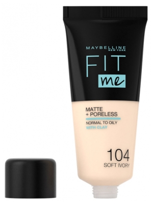 Maquillaje Fluido Mate Fit Me + Poreless 30 ml - Tinte: 104 Marfil Rosado