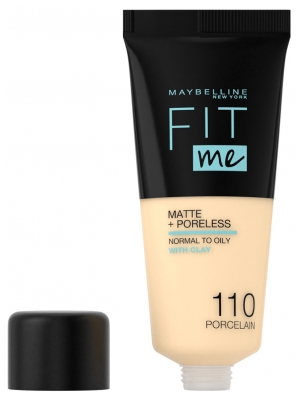 Maquillaje Fluido Mate Fit Me + Poreless 30 ml - Tinte: 110 Porcelana