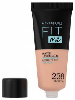 Fond de ten lichid Maybelline New York Fit Me! Matte + Poreless 30 ml - Tentă: 238 Bronz auriu