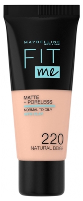 Fond de ten lichid Maybelline New York Fit Me! Matte + Poreless 30 ml - Tentă: 220 Bej natural