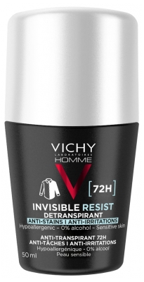 Vichy Homme Deodorantas „Invisible Resist Dermo-Detranspirant“ 72H rutulinis dezodorantas 50 ml