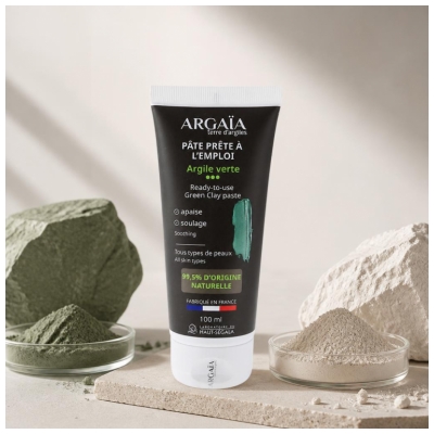 Argaïa Pasta, pripravljena za uporabo, Zelena Glina 100 ml