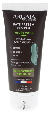 Argaïa Pasta, pripravljena za uporabo, Zelena Glina 100 ml