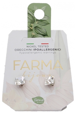 Pharma Bijoux Pendientes Hipoalergénicos Cristal Cuadrado 6 mm