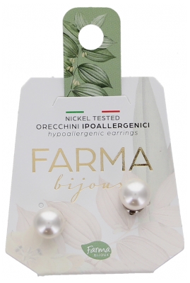 Pharma Bijoux Pendientes Hipoalergénicos Perla Blanco 8 mm