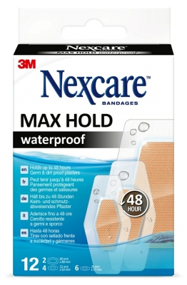 3M Nexcare Max Hold Waterproof 12 Pansements