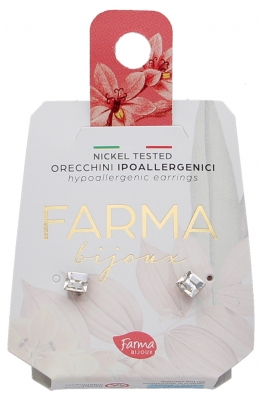 Pharma Bijoux Orecchini Ipoallergenici in Cristallo Quadrato 4 mm