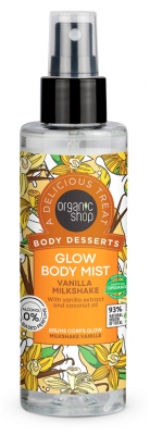 Organic Shop Kūno Desertai „Glow“ Kūno Migla Vanilė 200 ml