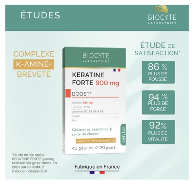 Biocyte Keratine Forte 900 mg Boost 60 Gélules