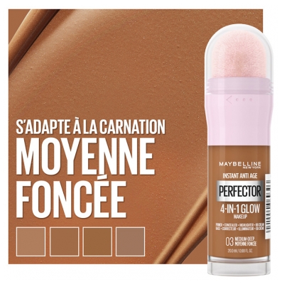 Maybelline New York Instant Anti-Âge Perfector 4-In-1 Glow Perfecteur de Teint 20 ml - Teinte : 03 Moyenne Foncée