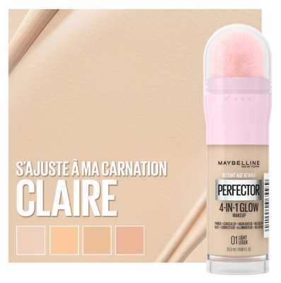 Maybelline New York Instant Anti-Âge Perfector 4-In-1 Glow Perfecteur de Teint 20 ml - Teinte : 01 Claire