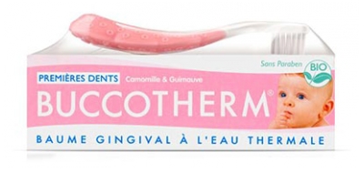 Buccotherm Kit Premières Dents Bio 0 à 2 ans - Couleur : Brosse à dents rose