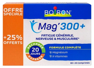 Boiron Mag'300+ 80 Comprimés + 20 Comprimés Offerts