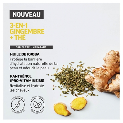 American Crew 3-En-1 GingembreThé, Shampooing, Après Shampooing & Gel Douche pour Cheveux et Corps (250ml), Revitalisant et hydratant.