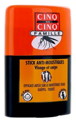 Cinq sur Cinq Famille Stick Anti-Moustiques Visage et Corps 20 ml