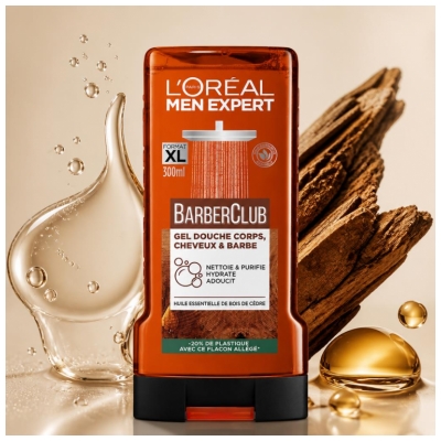 L'Oréal Paris Men Expert Barber Club Suihkugeeli Vartalolle, Hiuksille ja Parralla 300 ml