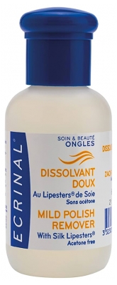 Ecrinal Švelnus nagų lako valiklis su šilko lipesteriais, 60 ml