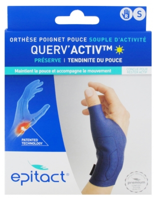 Órtese de Pulso e Polegar Flexível de Atividade Direita Querv'Activ da Epitact - Tamanho: S