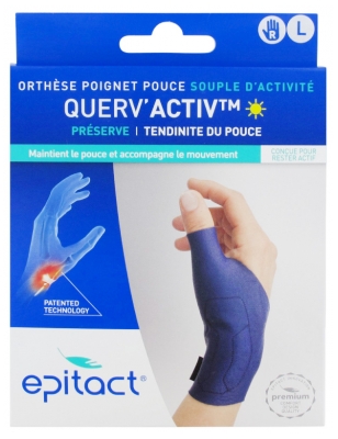 Órtese de Pulso e Polegar Flexível de Atividade Direita Querv'Activ da Epitact - Tamanho: L
