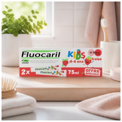 Fluocaril Kids Bi-Fluorescerende Tandpasta 0-6 Jaar Set van 2 x 75 ml