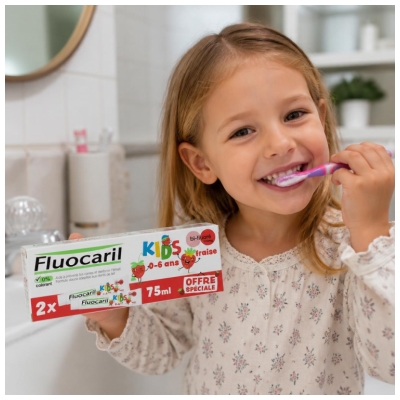 Fluocaril Kids Bi-Fluorescerende Tandpasta 0-6 Jaar Set van 2 x 75 ml