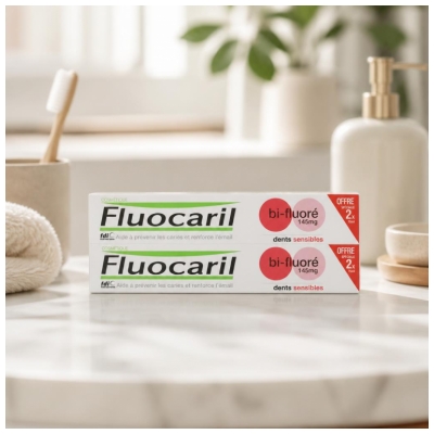 Fluocaril Bi-Fluorescerende Gevoelige Tanden Tandpasta Set van 2 x 75 ml