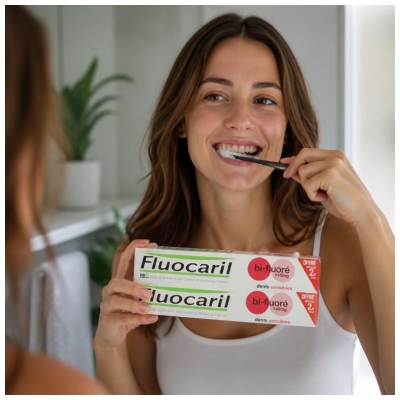 Fluocaril Bi-Fluorescerende Gevoelige Tanden Tandpasta Set van 2 x 75 ml