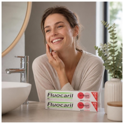 Fluocaril Bi-Fluorescerende Gevoelige Tanden Tandpasta Set van 2 x 75 ml
