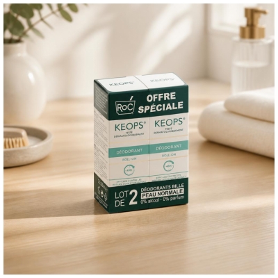 RoC Keops 48H dezodorantas rutulinis 2 x 30 ml pakuotė