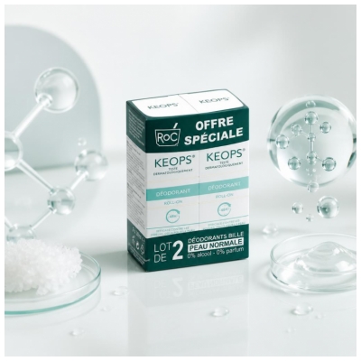 RoC Keops 48H dezodorantas rutulinis 2 x 30 ml pakuotė