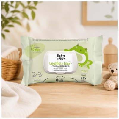 MKL Green Nature Baby Green Toallitas de Agua Ecológicas 56 Toallitas
