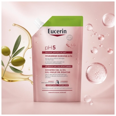 Eucerin pH5 Gel-Olie Brusebad Øko-Genopfyldning 400 ml