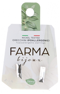 Farma Bijoux Boucles d'Oreilles Hypoallergéniques Baguette Crystal 12 mm