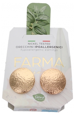 Farma Bijoux Boucles d'Oreilles Hypoallergéniques Bottone Gold Satinato