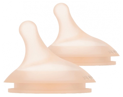 Suavinex Zero.Zero Tétine Spéciale Biberons 0 Mois et + 2 Tétines
