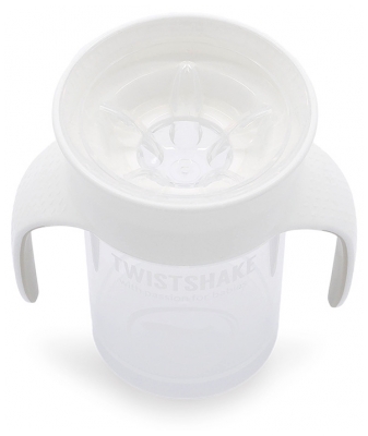 Twistshake Cană 360 Grade 230 ml 6 Luni și + - Culoare: Alb