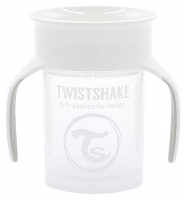 Twistshake Hrneček 360 stupňů 230 ml 6 měsíců a více - Barva: Bílá