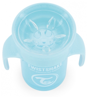Twistshake 360 Graden Beker 230 ml 6 Maanden en Ouder - Kleur: Pastelblauw