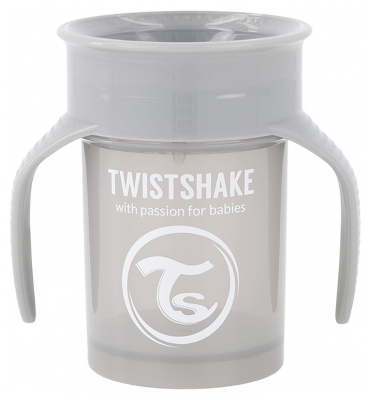Twistshake 360 Graden Beker 230 ml 6 Maanden en Ouder - Kleur: Pastelgrijs