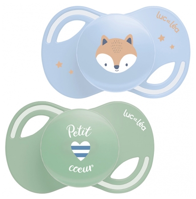 Colecția Luc et Léa 2 Suzete Anatomice Tetină Extra-Subțire 0-6 Luni - Model: Renard - Inim? mic?