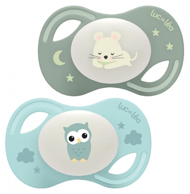 Colecția Luc et Léa Noapte 2 Suzete Anatomice Tetină Extra-Subțire 6-18 Luni