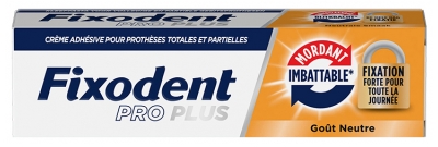 Fixodent Pro Plus Crème Adhésive Fixation Forte Goût Neutre 40 g