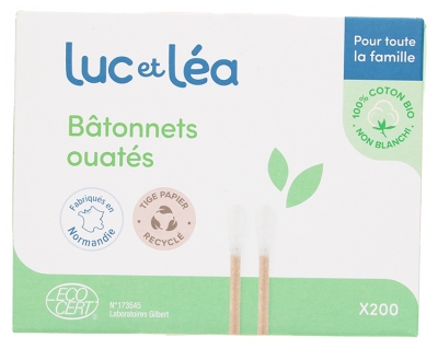 Bețișoare de vată Luc et Léa 200 de unități