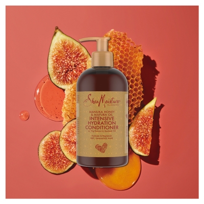 SheaMoisture Super Drėkinamasis kondicionierius su Manukos medumi ir Mafuros aliejumi 384 ml