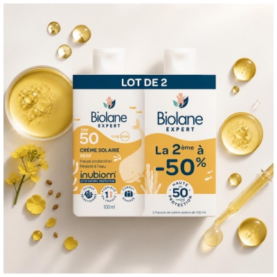 Biolane Expert Zonnecrème SPF50 Set van 2 x 100 ml