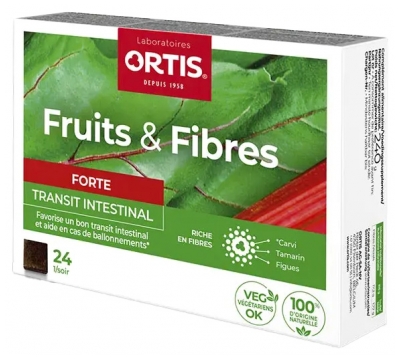 Ortis Fruits & Fibres Forte Trânsito Intestinal 24 Cubos para Mastigar