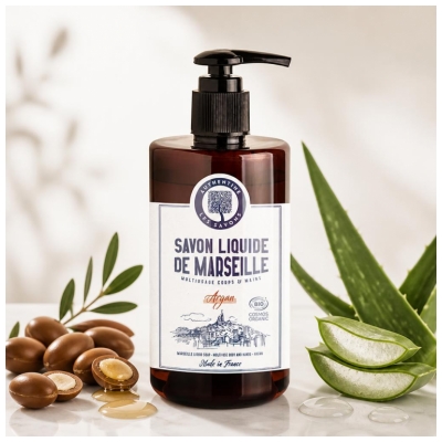 Autentic Săpun Lichid de Marsilia Multifuncțional Corp Mâini cu Argan Bio 1 L