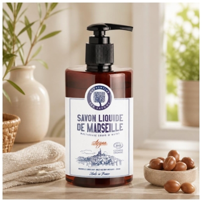 Authentine nestesaippua Marseille monikäyttöinen vartalo käsille luomuargan 1 L